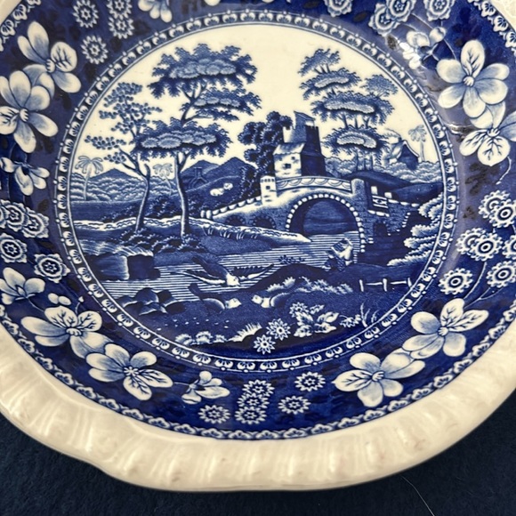 Antique 1920s Copeland Spodes Tower Blue Willow small soup bowl. - Picture 2 of 7